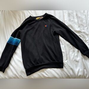 Aviator Nation blue arm stripe pullover sweater!